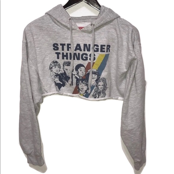 stranger things crop top hoodie